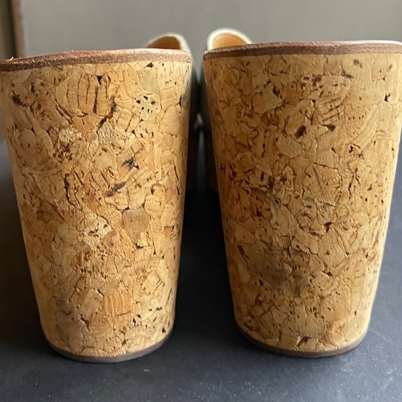 K Jacques St Tropez Silver Leather Cork Platform Slides - Picture 7 of 9